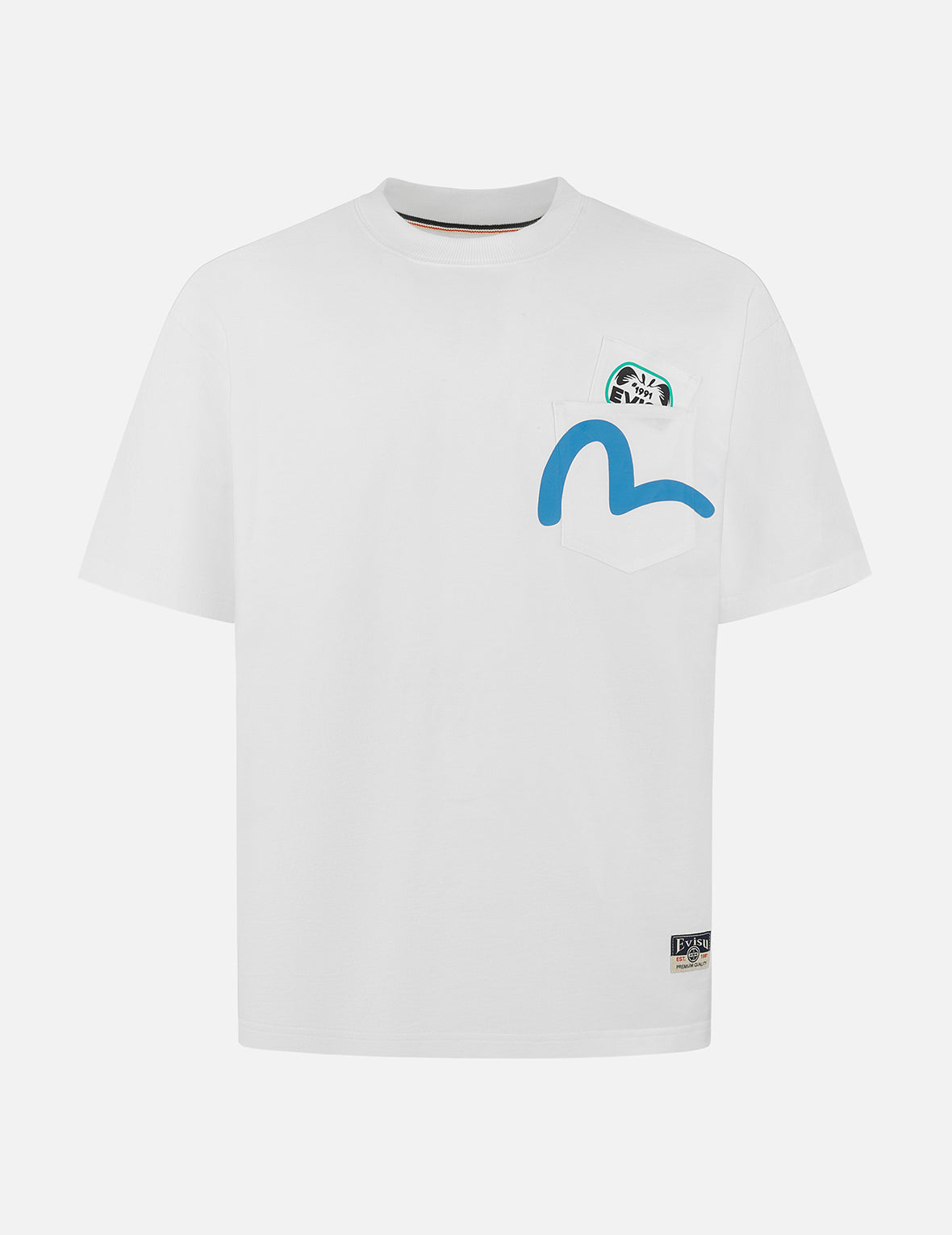 Multi-Pocket and Multi-Print Detail Relax Fit T-Shirt